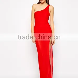 Vivo Mesh One Shoulder Maxi Dress thumbnail-4