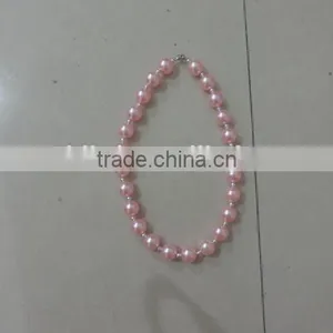 Baby Girl Summer Necklaces Round Pearl Jewelry Pink Kids Clothing Decor 2016 Wholesale Children Clothes Decor thumbnail-2