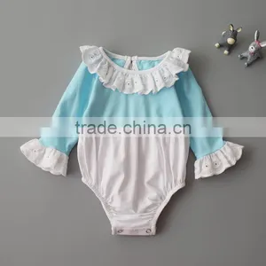 Wholesale Girls Ruffle Cotton Baby Long Sleeve Romper thumbnail-3