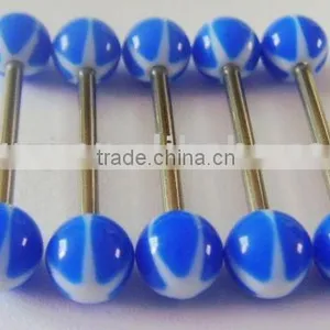 Wholesale Low Price Tongue Rings With Candy Stripe thumbnail-1