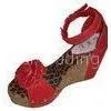 Custom 2012 Europe Style 9.5cm Heels Quality Summer / Spring PU Red Ladies Wedge Sandals thumbnail-1