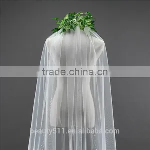 2017 Wholesale Wholesale White Wedding Lace Bridal Veils Long Tulle Veils HL01 thumbnail-1