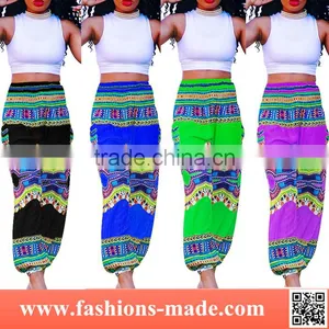 Women Yoga Thai Style Polka Floral Elephant Printed Boho Bloomers Baggy Pants thumbnail-1