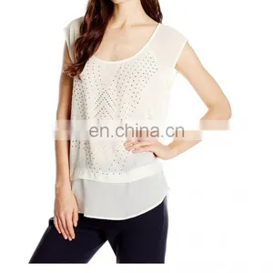 New Design High Quality Fashion Chiffon Lady Top Designer thumbnail-1