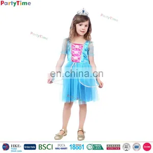 Shimmering Blue Holiday Dresses Kids Cosplay Halloween Costume Girls Baby Princess Dress thumbnail-1
