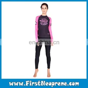Pink Long Sleeve Lycra Top Quality Rash Guards For Women thumbnail-1