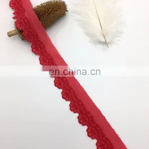 4cm Keqiao Hand Work OLT CR0037 African Switzerland Embroidery Lace Trim thumbnail-1