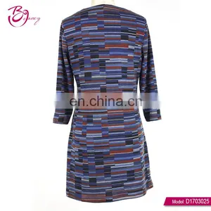Round Neck Latest Fashion Floral Elegant Dresses For Women thumbnail-4