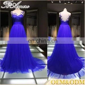 China Supplier Night Ball Gown Evening Dress With Embroidered Breast Flower thumbnail-1