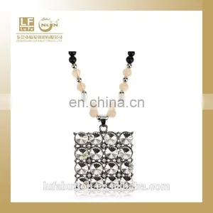 Pierced Metal With Rhinestone Necklace thumbnail-1