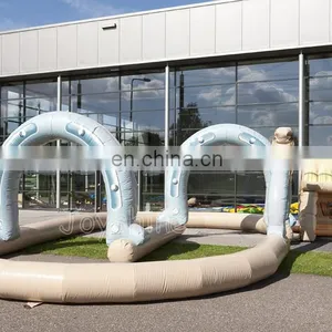 Western Theme Inflatable Barrier Go Karts Racing Game Outdoor Inflatable Speedway Race Track thumbnail-3