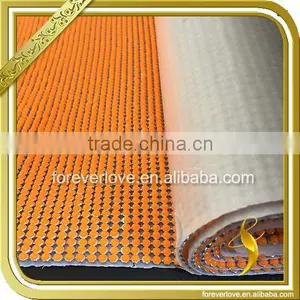 Hotfix Rhinestone Sheets Adhesive Beaded Trimming Iron on Orange Rhinestone Mesh FRM-161 thumbnail-1
