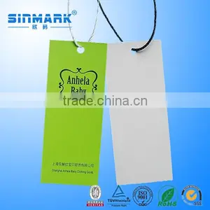 High Effect Customized Brand Name/logo Garment Paper Hang Tags With Ribbon String thumbnail-1