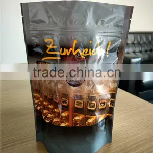 Laminated Plastic Custom Printed Metalized Stand up Coffee Pouch With Zipper thumbnail-1