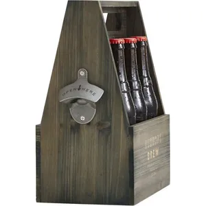 6 Pack Wooden Bottle Caddy Beer Caddy thumbnail-2