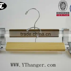 WL03 Natural Clips Pants Hanger Wooden Pants Hanger Wholesale thumbnail-1
