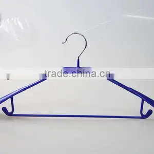 MT0619 Blue Rubber Coated Metal Hanger for Clothes thumbnail-1