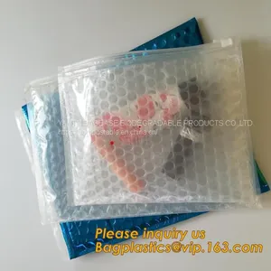 Rainbow Holographic Cosmetic Laser Slider Ziplockk Esd Bubble Bag Bubble Packaging Wrap Cosmetic Pouch Slider Bubble Bag thumbnail-2