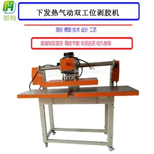 Embroidery Under Heating Double Station Glue Press Pneumatic Small Glue Stripping Machine Garment Pneumatic Heat Press Machine thumbnail-1