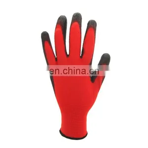 Hot Sale Wholesale 13 Gauge General Purpose Anti Slip Polyester Knit Double Nitrile Palm Coated Safety Gloves For Work thumbnail-3