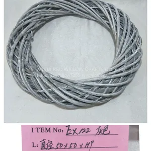 Different Sized Grey Color Full Willow Round Shape Flower Wreath For Home Decorative thumbnail-2