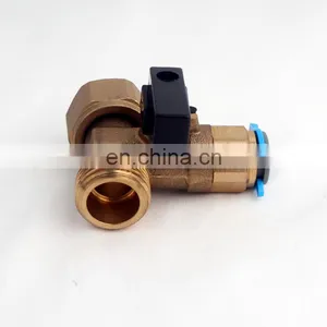 Swivel Quick Connect Three-Way Brass Ball Valve Chromed 1/2x1/2x1/4 thumbnail-3