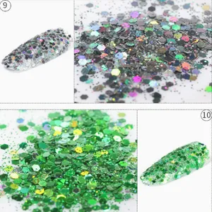 Scallion Jelly Powder, Nail Glitter, Fashionable Nail Iridescent Glitter, Nail Accessories, Body Makeup Glitter thumbnail-3