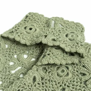 Wholesale Custom Logo Design Oem & Odm Ladies Summer Cute Sleeveless Square Neck Crop Women Wool Vests Crochet Sweater thumbnail-2