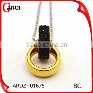 Fashion Jewelry Pendant Designs for Women Gemstone Double Ring Pendant thumbnail-1