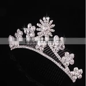 Fashion Sunflower Girls Hair Accessories Jewelry Beauty Crown Pearl Crown for Women thumbnail-2