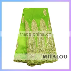 Mitaloo MGP0039 Embroidery Polyester Fabric With Sequins Aso Ebi George Fabric thumbnail-2