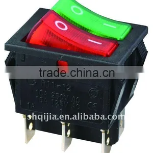 Led 4pins On-off /DPDT/Double Pole Double Throw Silver Contact Light Switch 16A 250V AC KCD4-201NC Rocker Switch thumbnail-1