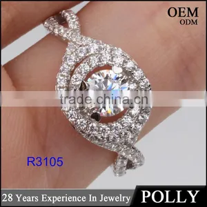 Latest Beauty Design Diamond Ring Flower Shape 925 Silver cz Ring thumbnail-1