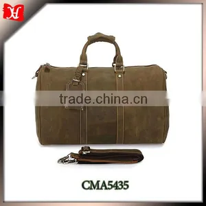 Fashion Vintage Style Duffel Travel Bag Genuine Leather Travel Bag Fit for 17'' Laptop thumbnail-1