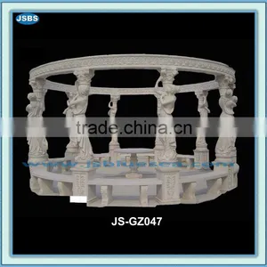 White Natural Stone Western Luxury Garden Gazebo thumbnail-1