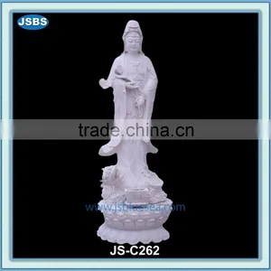 Large Outdoor Decorative White Marble Kwan Yin Statue thumbnail-1