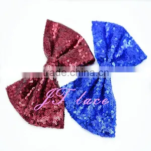 Brown/Royal Big Hair Bow Headband- Hair Band Bow Wholesale- 18cm Paillette Bnow thumbnail-1