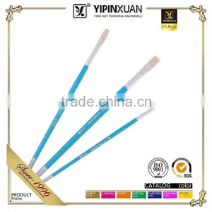 Hot Selling Free Sample China 3Pcs Flat Shap Bristle Hair Wooden Handle Art Paint Brush Manufactures thumbnail-1