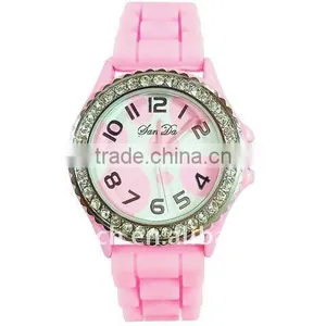 Pink Silicone Geneva Watch thumbnail-1