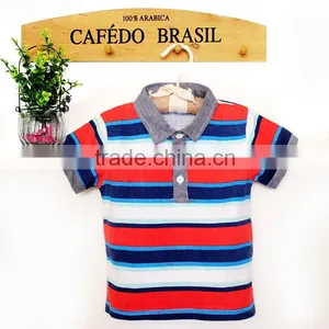Trendy Baby Kids Wear Stripe Shirts Child Short Sleeve Polo Neck T Shirt thumbnail-5