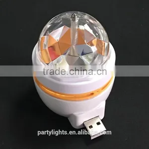 2016 Mini Plastic Led Light Bulb RGB Color Changing USB Rotating Light Disco Light thumbnail-4