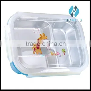 Stainless Steel Bento Lunch Box Containers With 3 Compartments for Children Made in China thumbnail-5