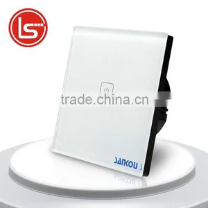 1Crystal Glass Panel Switches Wall Switch EU Touch Switch Screen Wall Lighting Switch 1gang 1way 12v110~250V White for LED Lamp thumbnail-1