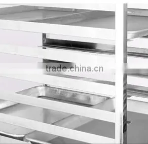 Commercial Stainless Mobile 6 Bay Caterers Bakers Rack Trolley +10 Baking Trays thumbnail-2