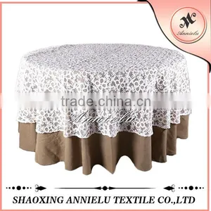 72" Fancy White Embroidery Decorative Table Cover thumbnail-1