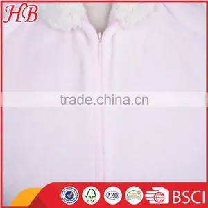 High Quality Flannel Fleece Zip Bathrobe thumbnail-6