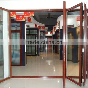 Aluminum Accordion Folding Doors With Internal Shutter and Blinds thumbnail-1
