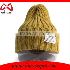 Wholesale Custom Handmade Beanie Hat With Woven Label 100% Acrylic Long Beanie thumbnail-2