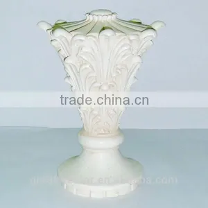 Decorative Leaf Large Finials With Matching White Wood Curtain Rod thumbnail-1