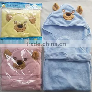 Cotton Baby Hooded Towel Wrap Baby Bath Towel thumbnail-3
